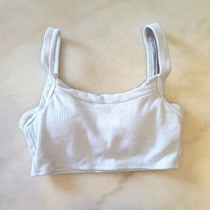 Aerie longline waffle scoop neck swim top